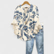 Liora Ruffle Sleeve V-Neck Blouse