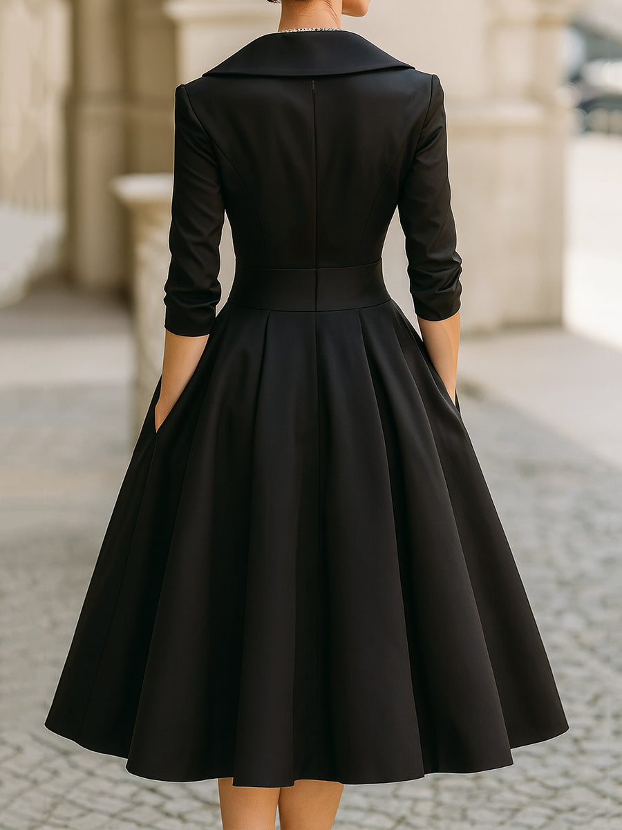 Elara A-Line Midi Dress| A-Line