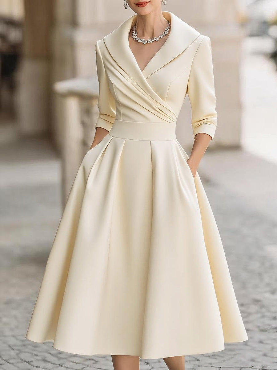 Elara A-Line Midi Dress| A-Line