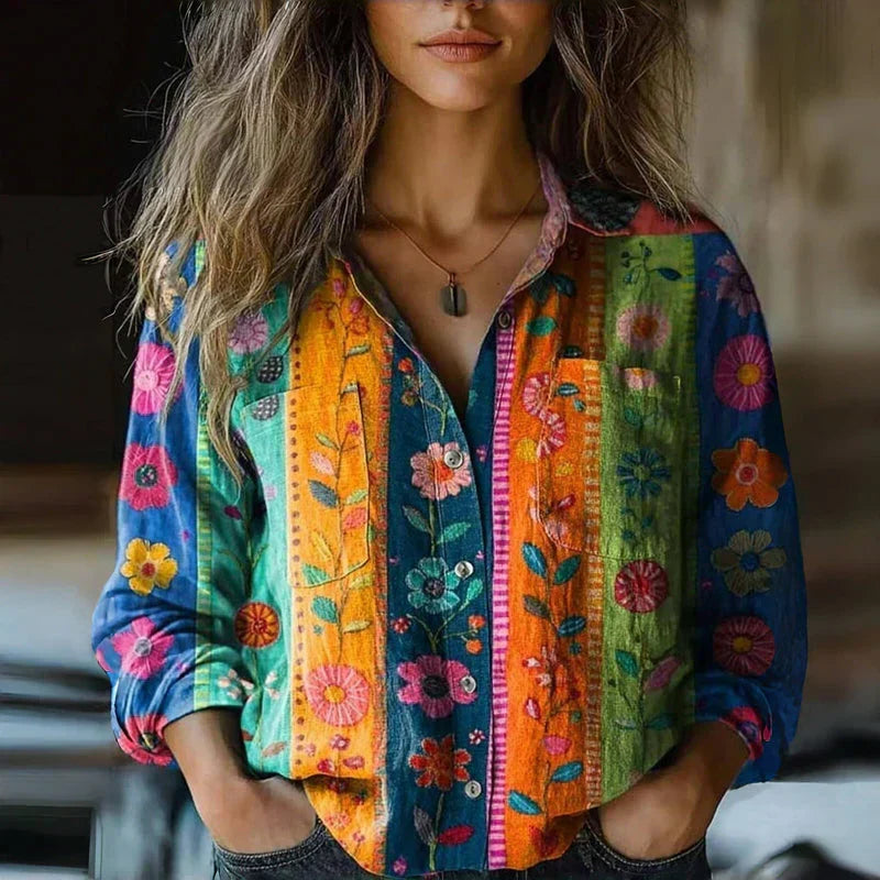 Maribel Bohemian Print Blouse