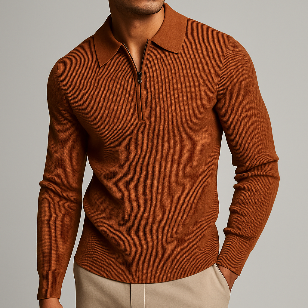 Kingsley Waffle-Knit Quarter Zip