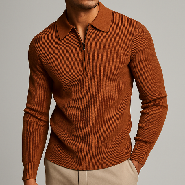 Kingsley Waffle-Knit Quarter Zip