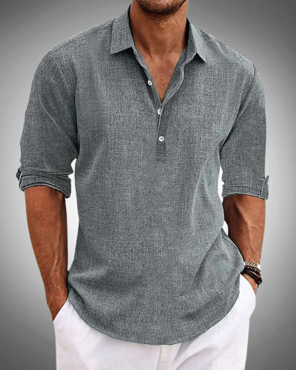 Hartley Relaxed Button-Placket Shirt