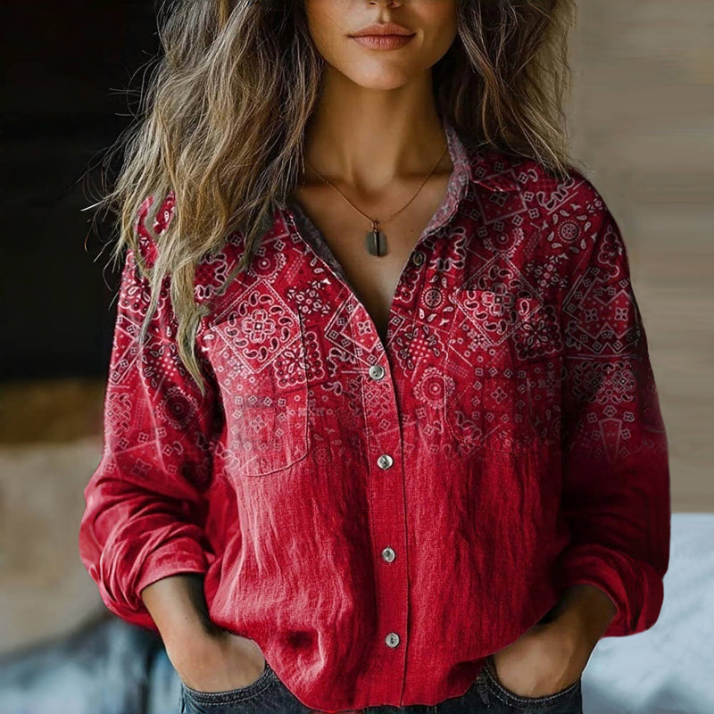 Maribel Bohemian Print Blouse