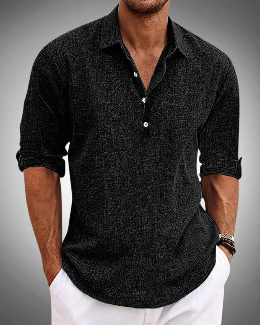 Hartley Relaxed Button-Placket Shirt