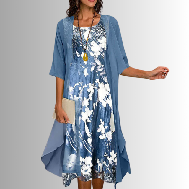 Clara Layered Floral Midi Dress Set