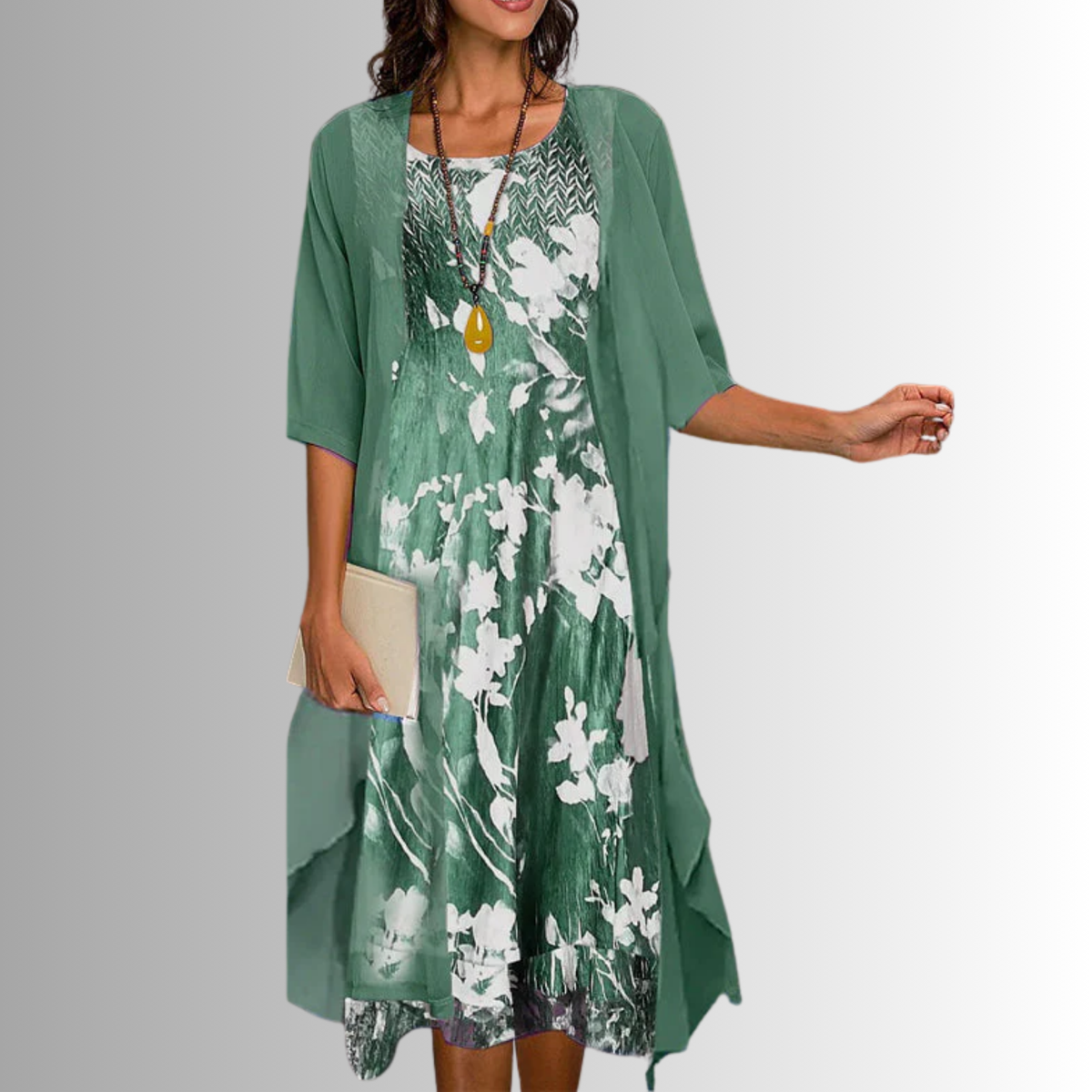 Clara Layered Floral Midi Dress Set