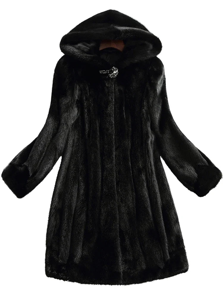 Valmont Hooded Faux Fur Coat