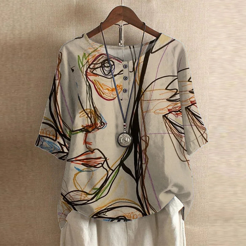Elara Vintage Floral Blouse