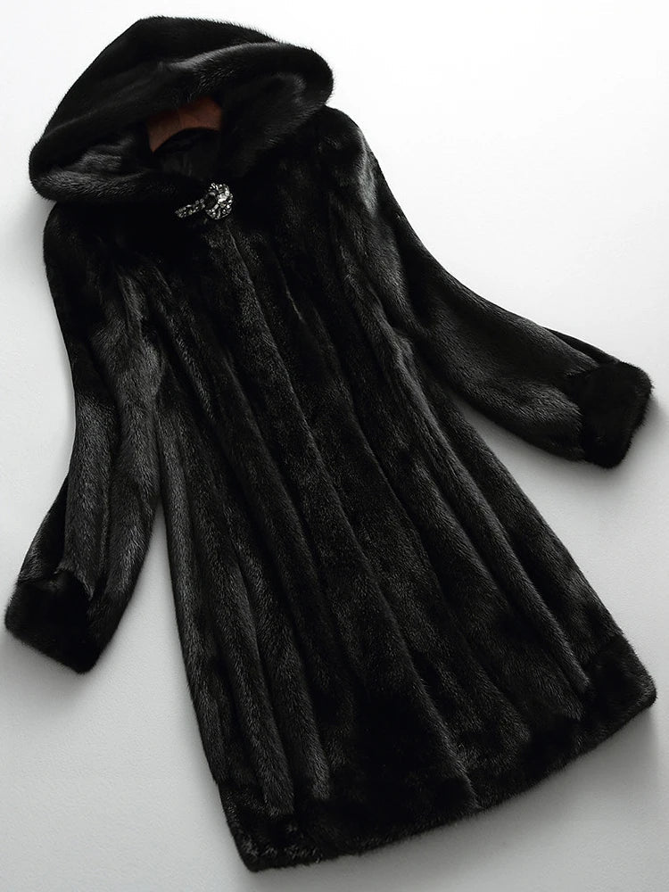 Valmont Hooded Faux Fur Coat