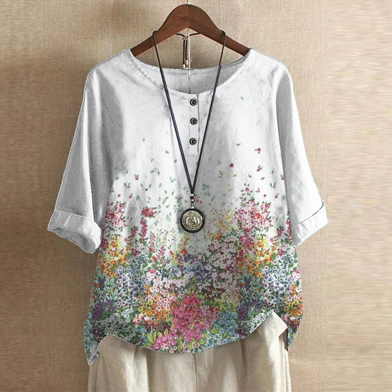 Elara Vintage Floral Blouse