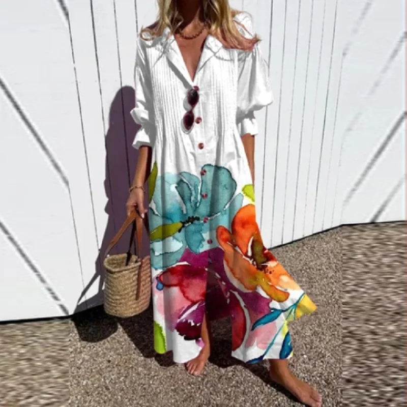 Rosalie Floral Long-Sleeve Maxi Dress