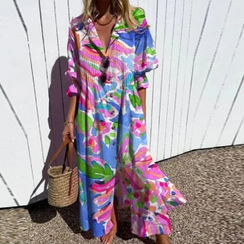 Rosalie Floral Long-Sleeve Maxi Dress