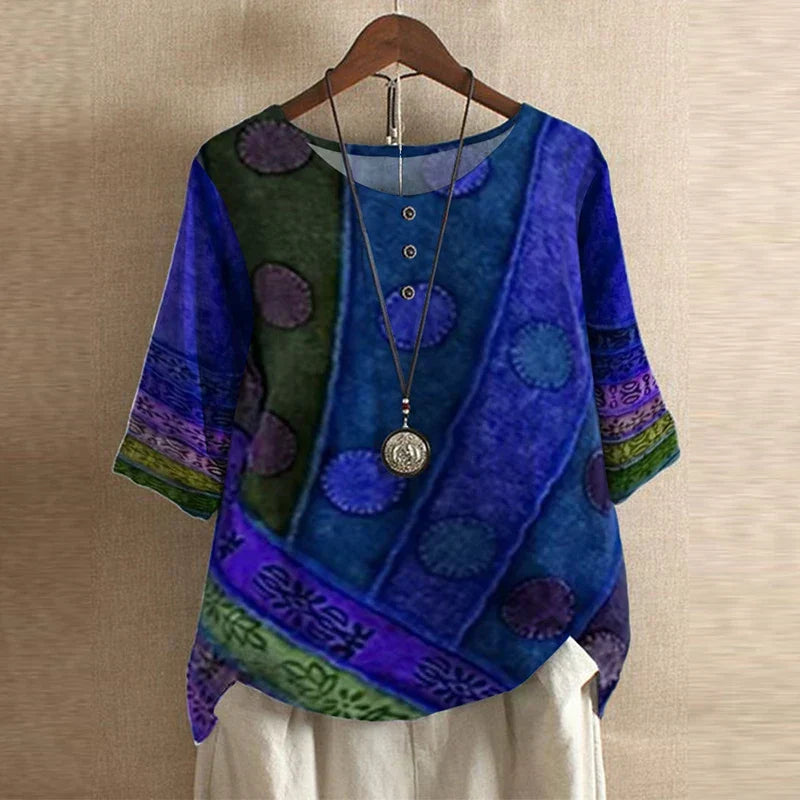 Elara Vintage Floral Blouse