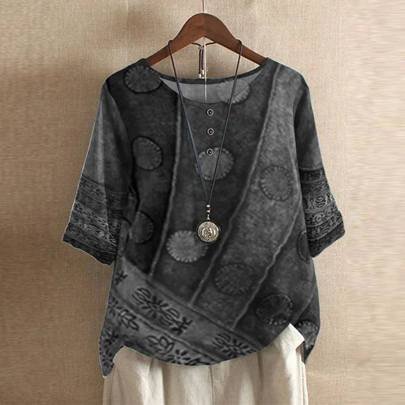 Elara Vintage Floral Blouse