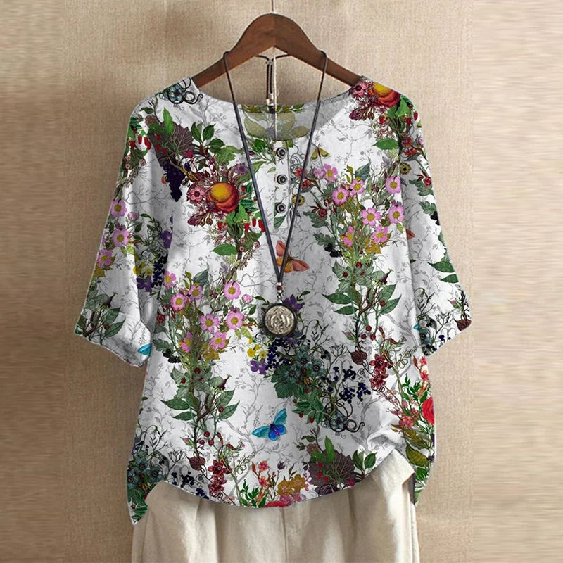 Elara Vintage Floral Blouse
