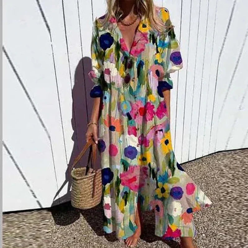 Rosalie Floral Long-Sleeve Maxi Dress