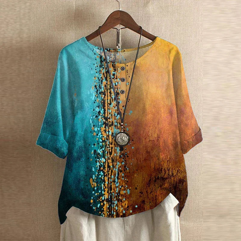 Elara Vintage Floral Blouse