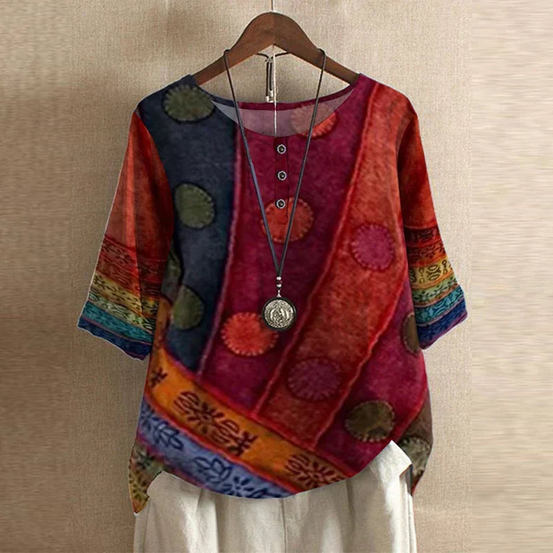 Elara Vintage Floral Blouse
