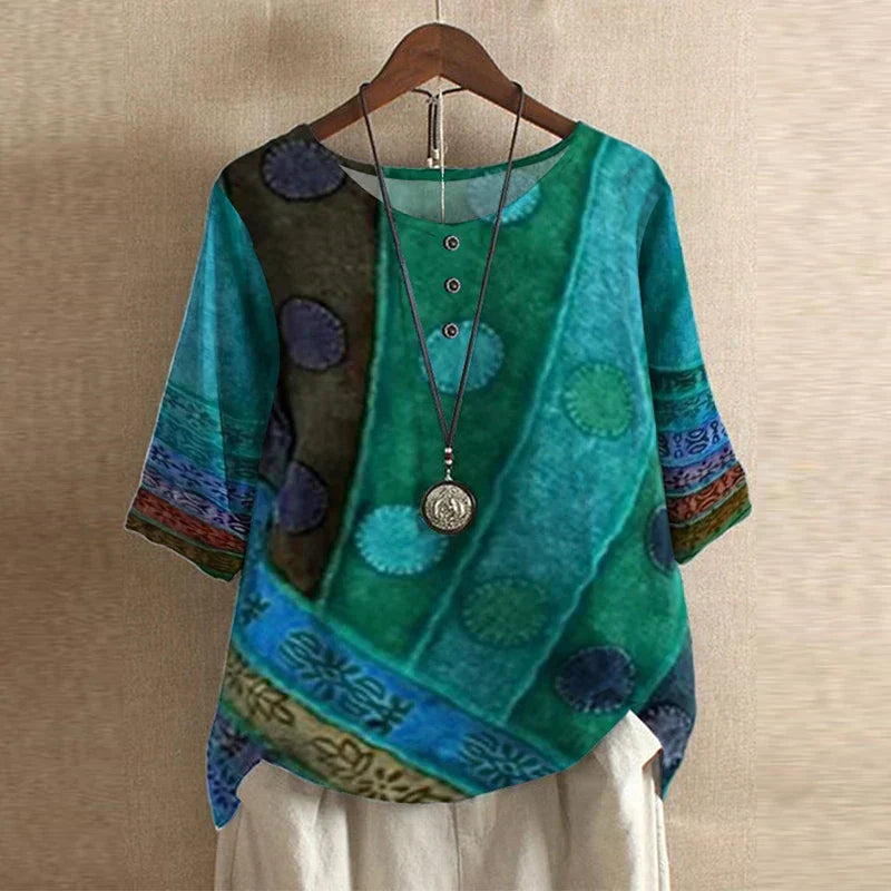 Elara Vintage Floral Blouse