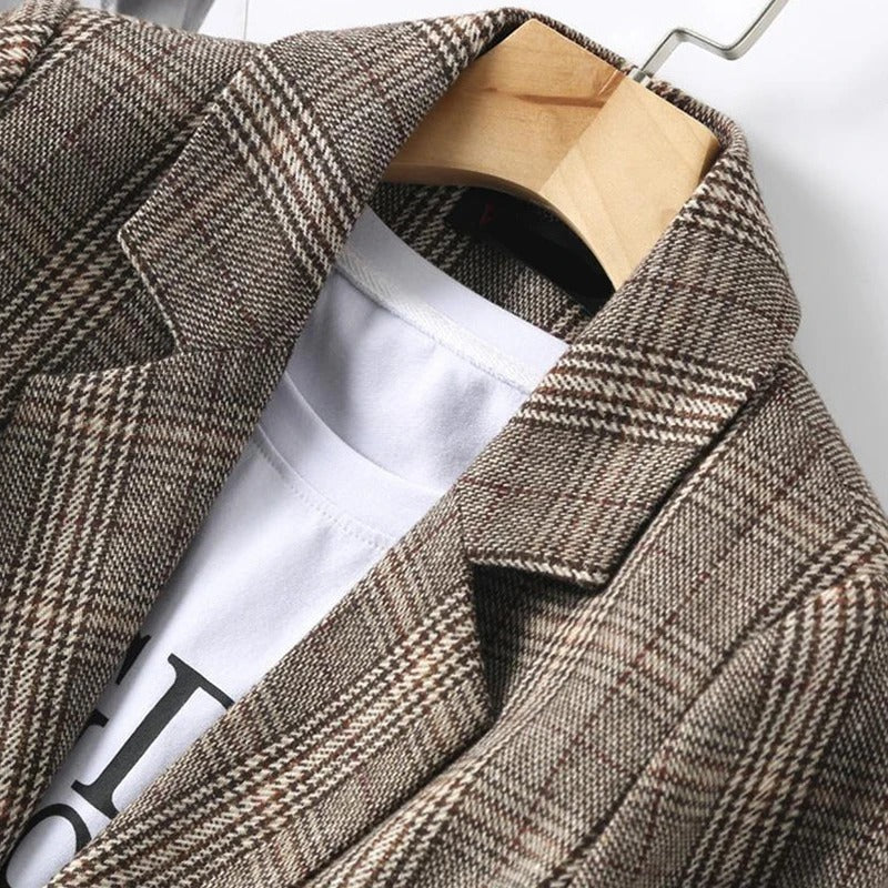 Camden Plaid Wool-Blend Blazer
