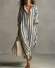 Marina Striped Linen Shirt Dress