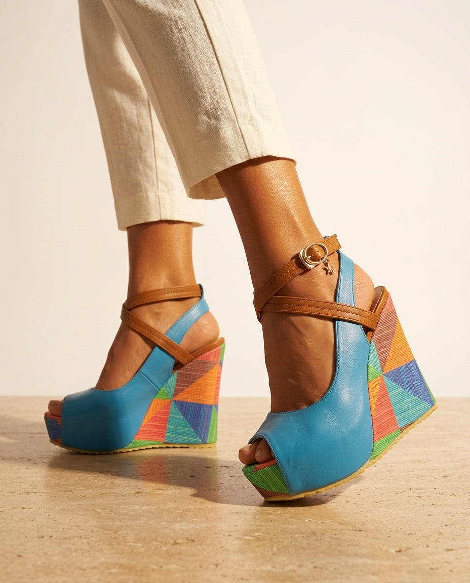 Soleia Colorblock Wedge Sandals