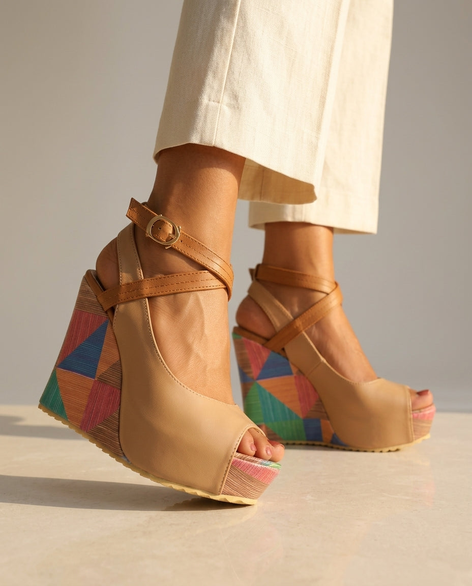 Soleia Colorblock Wedge Sandals