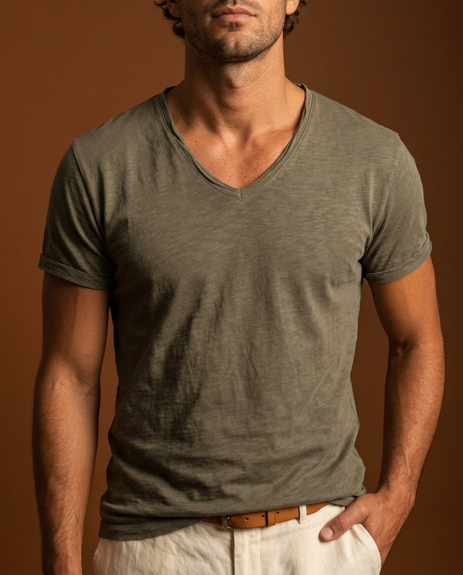 Harrison Organic Cotton V-Neck Tee
