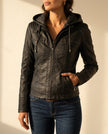 Sable Armored Leather Moto Jacket