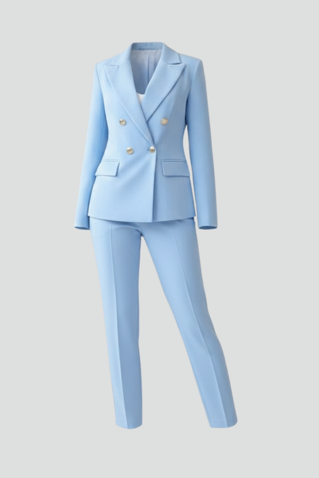 Celeste Double-Breasted Suit Set