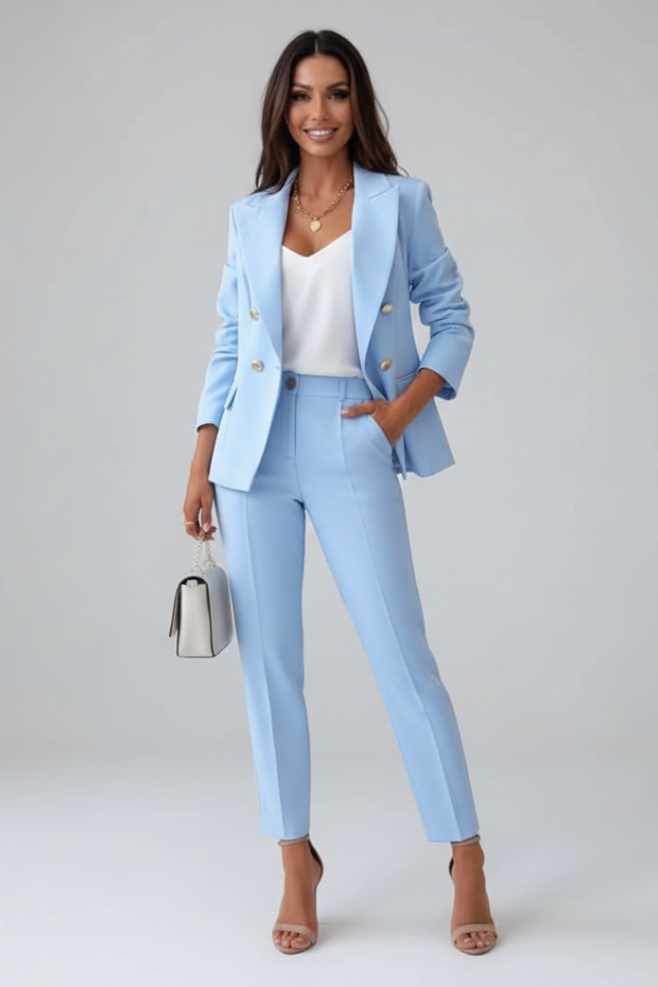 Celeste Double-Breasted Suit Set