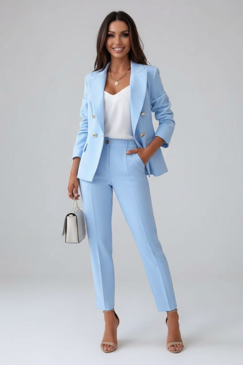 Celeste Double-Breasted Suit Set