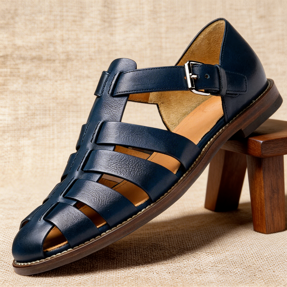 Gwen Leather Fisherman Buckle Sandals