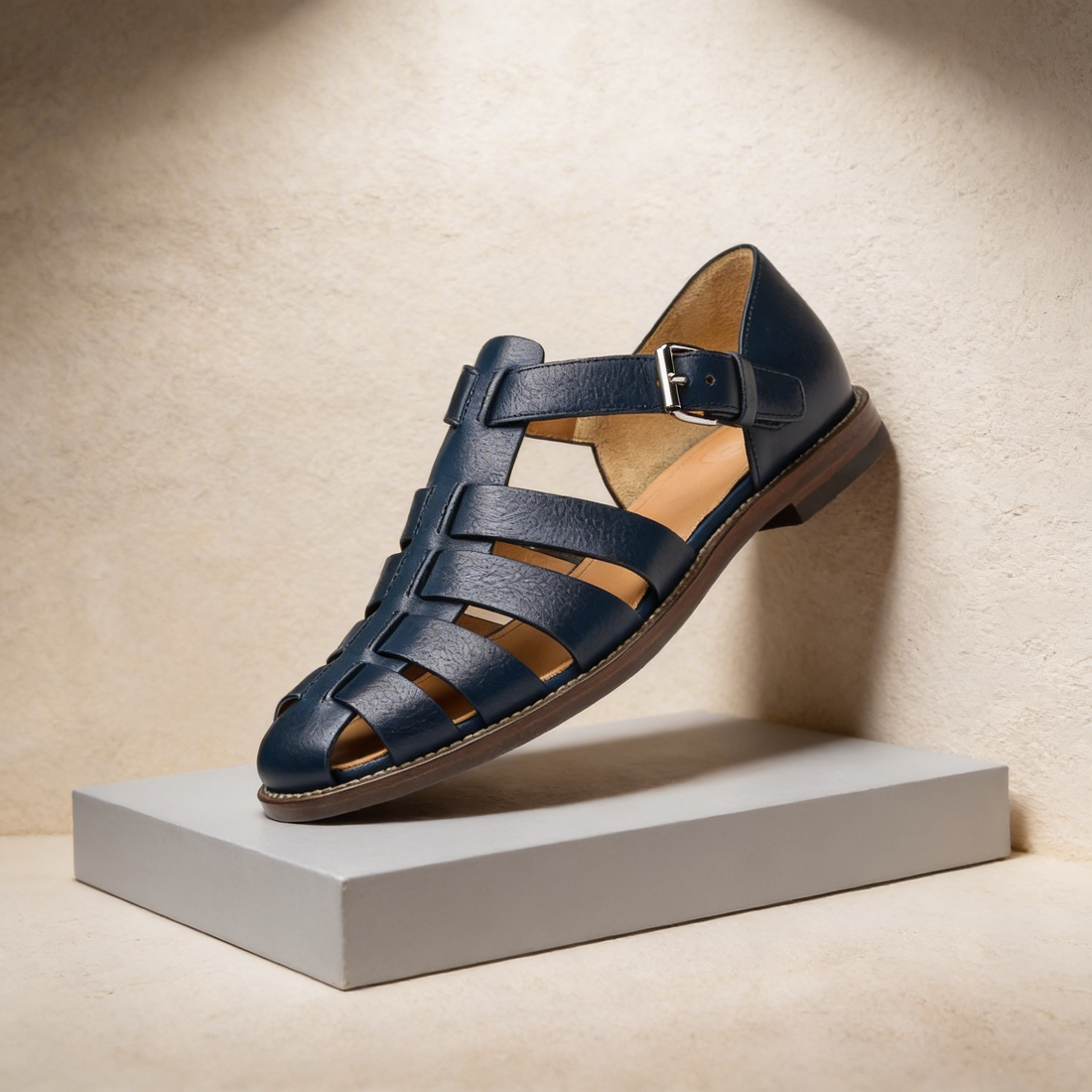 Gwen Leather Fisherman Buckle Sandals