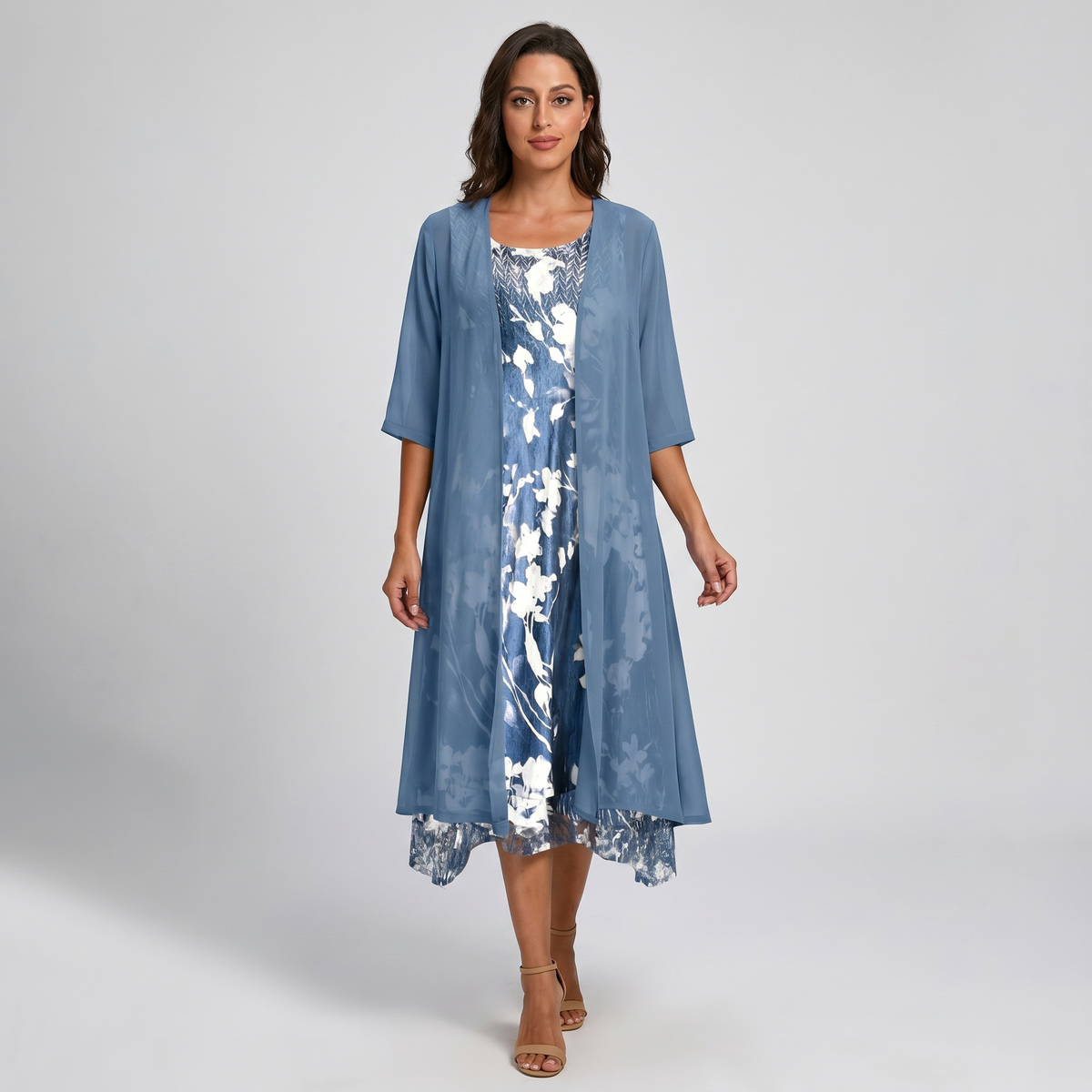 Clara Layered Floral Midi Dress Set