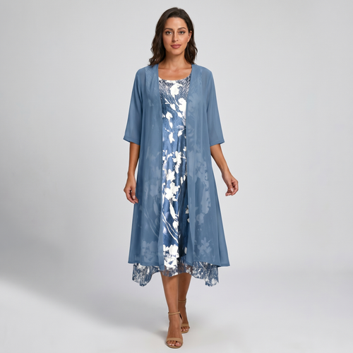 Clara Layered Floral Midi Dress Set
