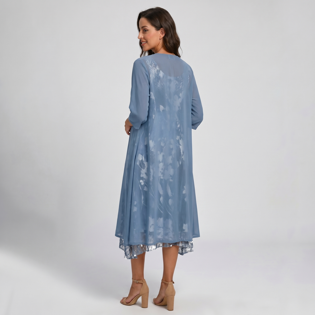 Clara Layered Floral Midi Dress Set