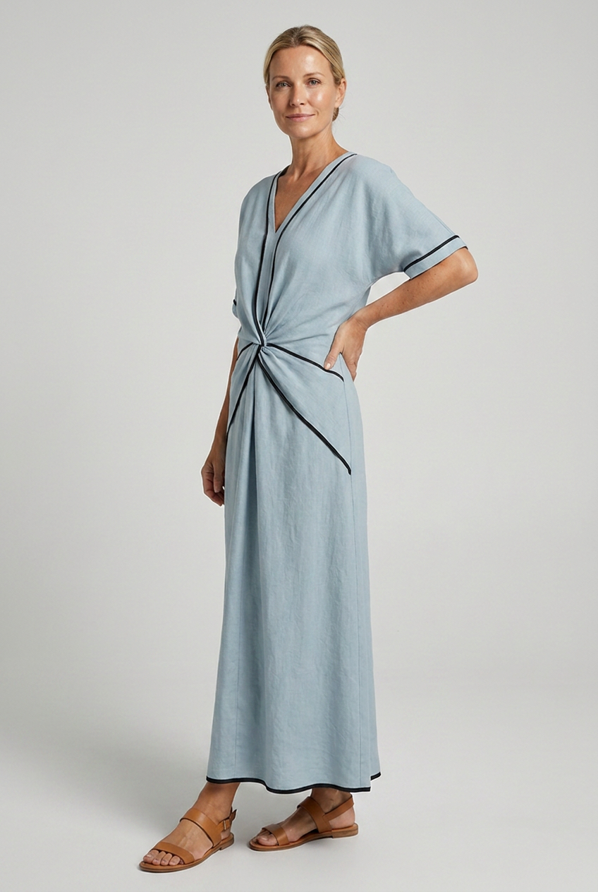 Selene Twist-Front Maxi Dress