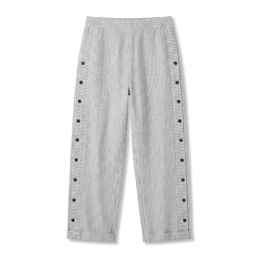 Talia Pinstripe Button-Panel Trousers